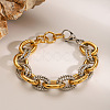 304 Stainless Steel Cable Chain Bracelets for Women BJEW-B158-03GP-1