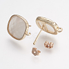 Brass Micro Pave Cubic Zirconia Stud Earring Findings ZIRC-G123-02F-B-2