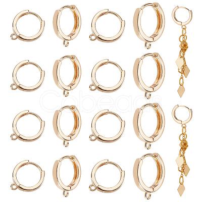 20Pcs 2 Style Brass Hoop Earring Findings KK-AR0003-24-1