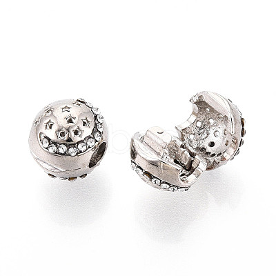 Alloy Rhinestone European Beads FIND-N009-08P-1
