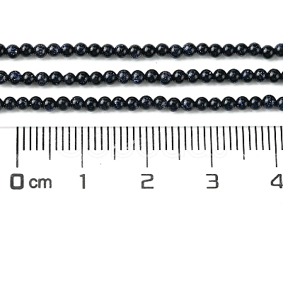 Synthetic Blue Goldstone Beads Strands G-N0200-01D-3mm-1