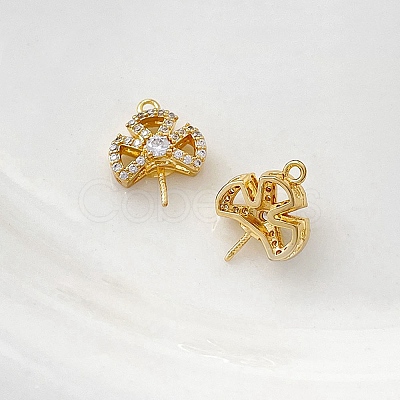 Brass with Cubic Zirconia Peg Bails PW-WG28396-02-1