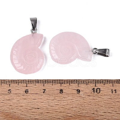 Natural Rose Quartz Pendants G-Q601-45G-1