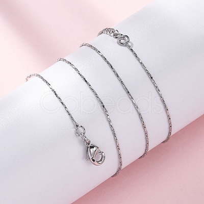 Brass Boston Link Chain Necklaces for Women NJEW-D302-02P-1