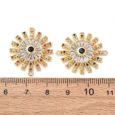 Brass Micro Pave Colorful Cubic Zirconia Connector Charms CU-CBA4579-05G-A-1