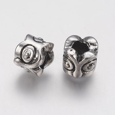 Ion Plating(IP) 304 Stainless Steel European Beads STAS-J022-138AS-1