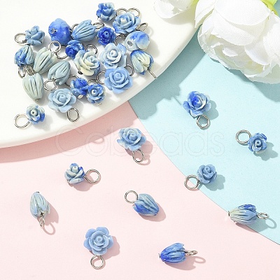 30Pcs 3 Styles Synthetic Shell Pendants PALLOY-YW00133-1