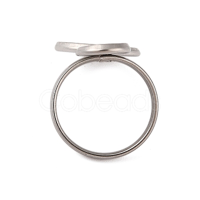 Non-Tarnish 304 Stainless Steel Open Cuff Ring Findings STAS-E124-05J-P-1