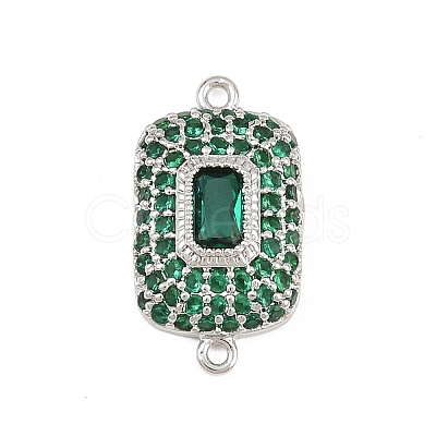 Brass Micro Pave Cubic Zirconia Connector Charms CU-CBAAB9C-01P-01-1