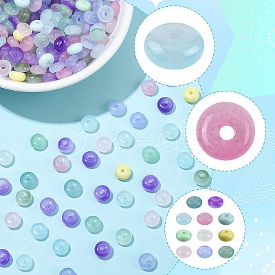 120Pcs 2 Colors Baking Paint Imitation Jade Glass Beads DGLA-FS0001-21B-1