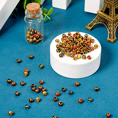 140Pcs 7 Colors Electroplate Glass Beads GLAA-TA0002-65-1