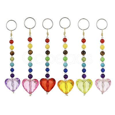 Heart Acrylic Keychains HJEW-JM01373-1