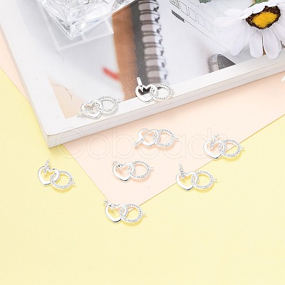 Brass Micro Pave Clear Cubic Zirconia Links Connectors ZIRC-L076-035S-1