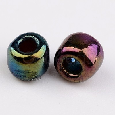 6/0 Electroplated Iris Round Glass Seed Beads X-SEED-A009-4mm-603-1