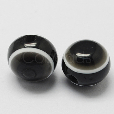 Round Evil Eye Resin Beads LS-RESI-R159-10mm-02-1