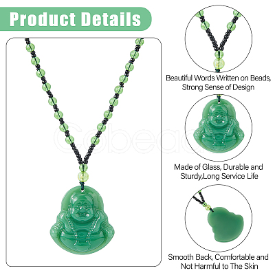 4Pcs 4 Styles Glass Pendant Necklaces NJEW-OC0001-04A-1