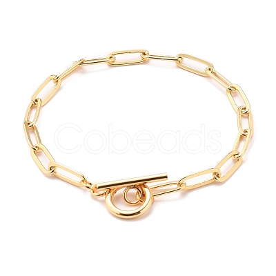 Brass Paperclip Chain Bracelets BJEW-JB05736-1