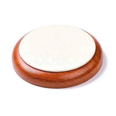 Flat Round Wood Pesentation Jewelry Bracelets Display Tray ODIS-P008-15B-01-1