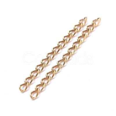 Ion Plating(IP) 304 Stainless Steel Curb Chains Extender STAS-WH0032-02A-G-1