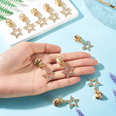 20Pcs Alloy Rhinestone Replacement Zipper Sliders HJEW-TAC0154-1