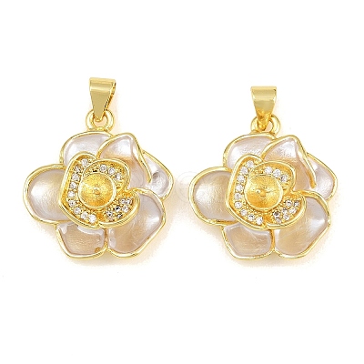 Brass Micro Clear Cubic Zirconia Peg Bails Pin Pendants KK-CBA6A75-52D-G-1