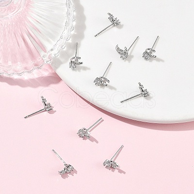 SHEGRACE Brass Micro Pave Cubic Zirconia Stud Earrings XGRQ4N495-709P-1