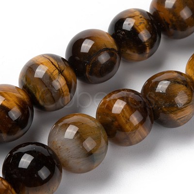 Natural Tiger Eye Round Bead Strands G-R200-14mm-1