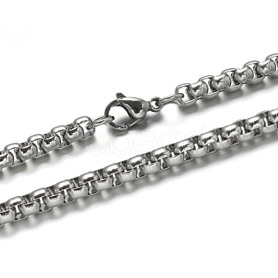 Tarnish Resistant 304 Stainless Steel Box Chains Necklaces NJEW-I074-12-1