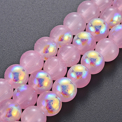 Spray Painted Glass Beads Strands X-GGLA-S058-001C-01-1