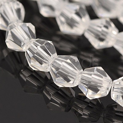 Faceted Bicone Glass Beads Strands EGLA-P016-4mm-01-1