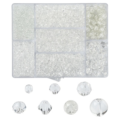 1110Pcs Transparent Glass Beads GLAA-YW0003-86-1
