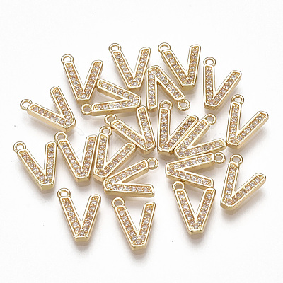 Brass Cubic Zirconia Charms KK-S348-330V-1