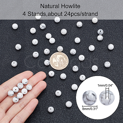 ARRICRAFT Natural Howlite Beads Strands G-AR0002-16-1