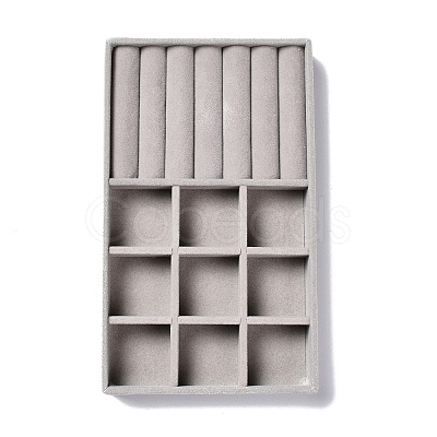 9-Grid Rectangle Velvet Jewelry Trays ODIS-O005-01B-1
