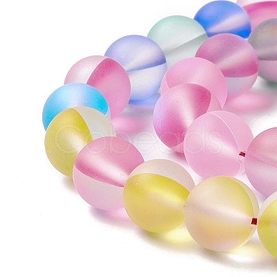 Synthetic Moonstone Beads Strands G-E573-01C-13-1