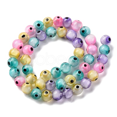 Handmade Evil Eye Lampwork Beads Strands LAMP-G164-09B-1