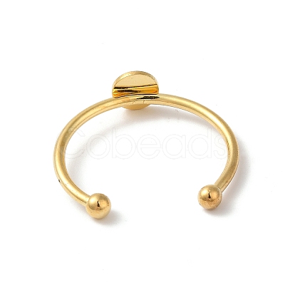 Adjustable 304 Stainless Steel Finger Rings Components STAS-K278-04A-G-1