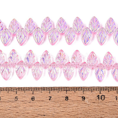 Electroplate Transparent Glass Beads Strands EGLA-N056-03A-05-1