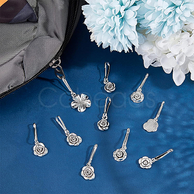 36Pcs 6 Style Alloy Flower Keychain HJEW-BC0001-23-1