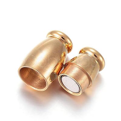 304 Stainless Steel Magnetic Clasps with Glue-in Ends STAS-F108-11G-1