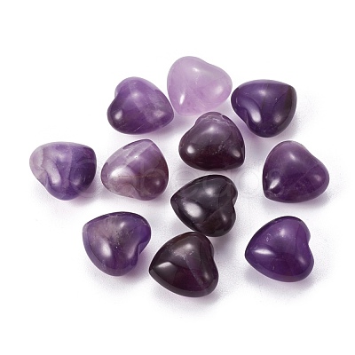 Natural Amethyst Heart Love Stone G-I219-08-1