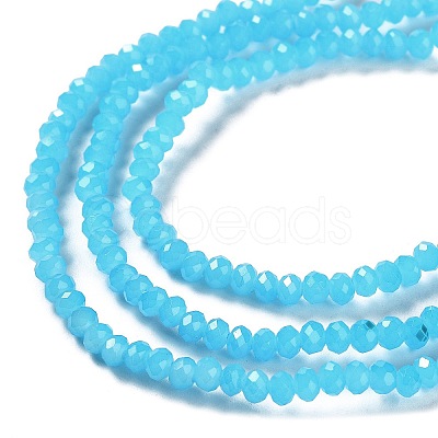Baking Paint Imitation Jade Glass Bead Strands X-DGLA-A034-J4MM-A13-1