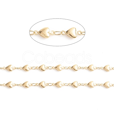 Brass Heart Link Chains X-CHC-E021-11A-1
