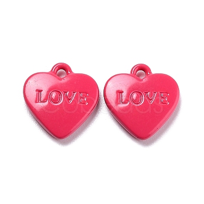 Heart Alloy Spray Painted Charms PALLOY-B005-01I-1