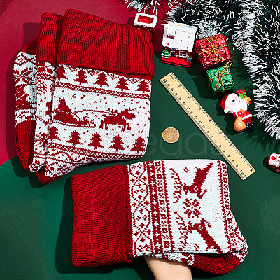 3Pcs 3 Styles Wool Yarn Knitted Hanging Christmas Stockings FEPA-SP0001-04A-1