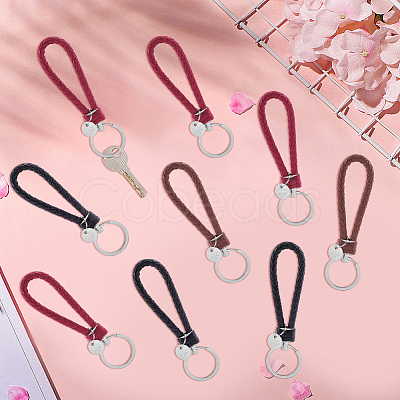 12Pcs 3 Colors PU Leather Knitting Keychains KEYC-CL0001-20A-1