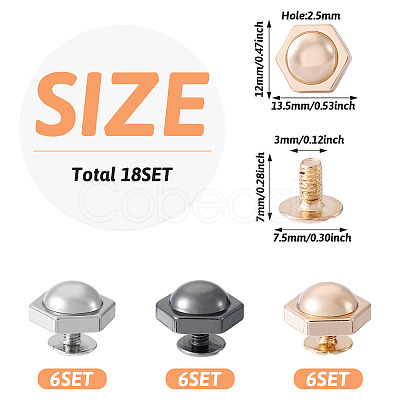 18 Sets 3 Colors Iron Screws FIND-TA0006-28C-1