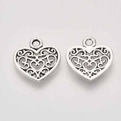 Tibetan Style Alloy Charms TIBEP-S319-005AS-RS-1