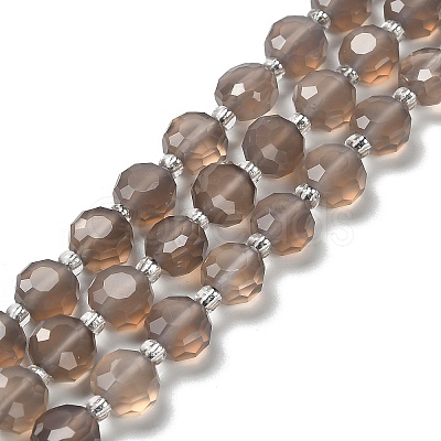 Natural Grey Agate Beads Strands G-B153-A01-1