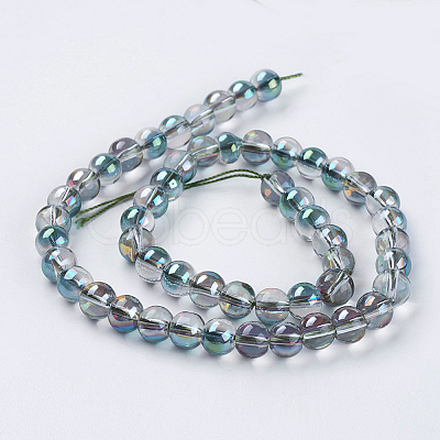 Electroplate Glass Beads Strands X-GLAA-K025-HR-8mm-A01-1